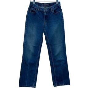 Vintage DKNY Dark Wash Straight Leg Jeans, Mid-Rise Denim Pants, Womens Size 7